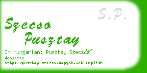 szecso pusztay business card